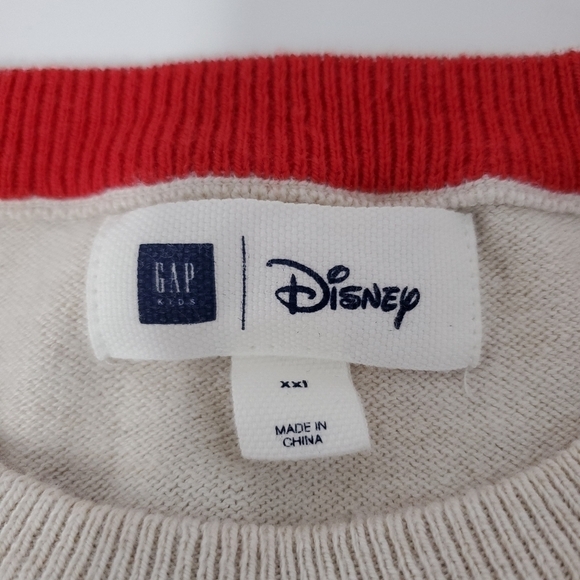 GAP X DISNEY COLLABORATION BEIGE SWEATER SEQUINS MICKEY MOUSE CHILDREN YOUTH XXL - Picture 7 of 13
